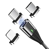 ✅【Perfekt Kompatibel】 Multi Ladekabel】Magnetisch kompatibel für Phone Xs Xr X 8 7 6S 5S SE, Samsung Galaxy S10 S9 S8 A40 A50 A70 M20 S7 S6 J5 J7, Huawei P40 P30 P20 P10 Mate 20, Honor, LG, Sony Xperia, HTC, Nokia, Xiaomi, Google Nexus und mehr. Passgenau für alle Smartphones und Geräte mit Type-C, Micro USB und IPhone Anschluss.