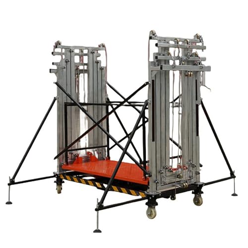 Ponteggio ad alta capacità: supporta una capacità di carico massima di 400 kg, consentendo un facile lavoro elevato. L'altezza regolabile da 2 a 5 metri consente di selezionare il livello ottimale per varie attività. Quattro ruote bloccabili garantiscono una manovrabilità fluida.