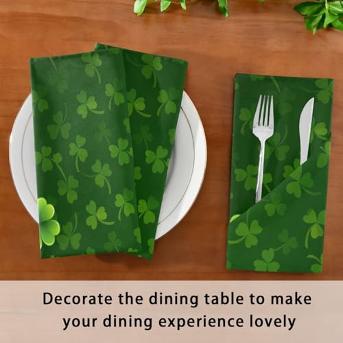 St. Patrick's Cloth Napkin Clover Shamrock Leaves Cloth Napkin Set of 6 Washable Reusable Polyester Table Napkins for Family Dinner, Wedding, Party, Holiday by senya - Used condition - Image 7