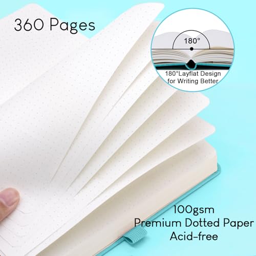 STATIONERY ISLAND Bullet Dotted Journal A5, Thick Notebook 100gsm Paper 360 Pages, Hardback Journal Notebook with Pen Holder - Image 4