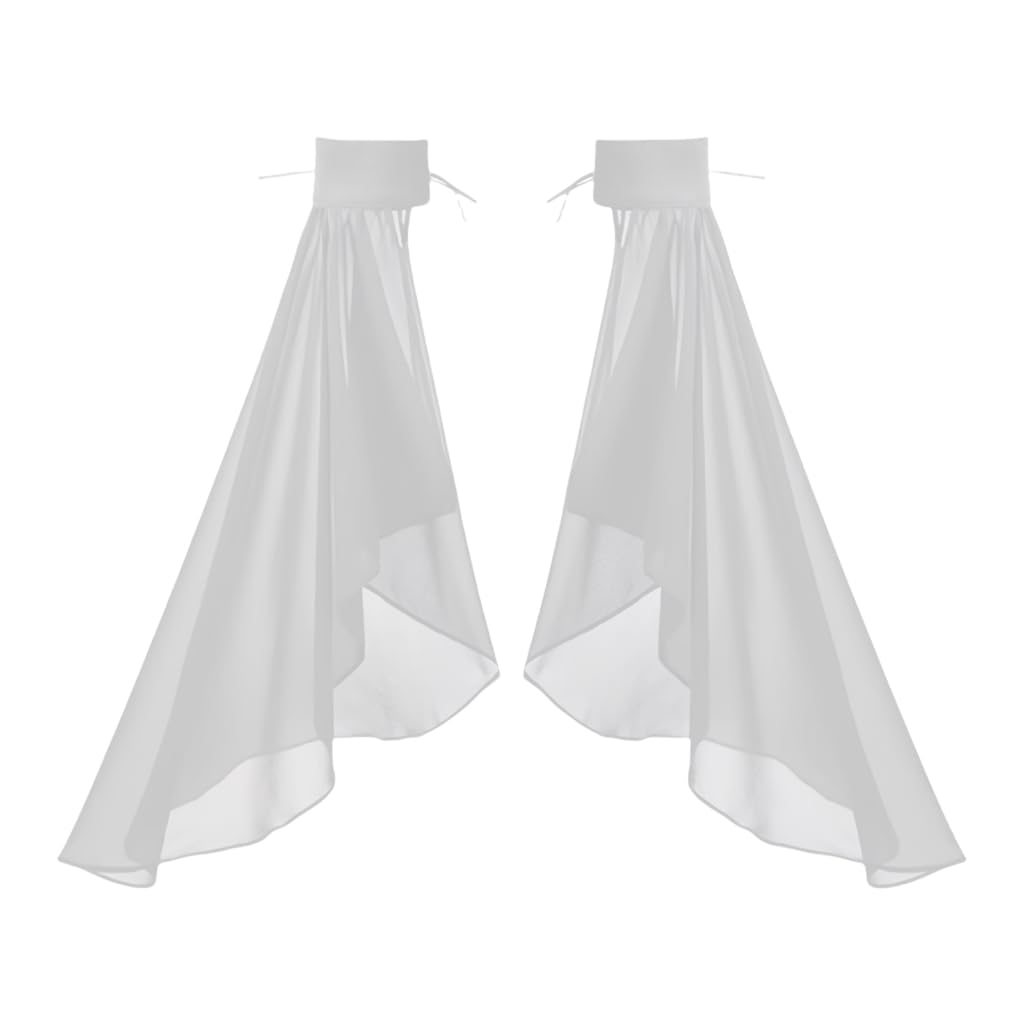 sodeber Bridal Sleeves Cuffs White Tulle Women Simple Wedding False Sheer Long Sleeve