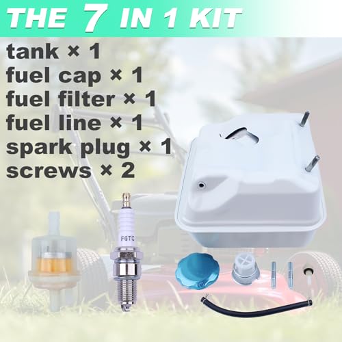 Tank Kit für Honda GX390 GX340 GX270 GX240 Motor, ADEFOL Kraftstofftank + Tankdeckel + Zündkerze + Kraftstofffilter + Kraftstoffleitung Benzintank Zubehör Ersatzteile 9 in 1