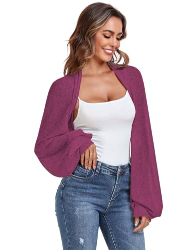 Image of ZAFUL Women's Sheer Shrug Y2K Long Sleeve Cardigans 2026 Irregular Tie Front Bolera