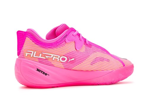 PUMA Mens All-Pro Nitro 2 Showtime Basketball Shoes Poison Pink/Bright Aqua/Lime Squeeze 14 Medium - image 3
