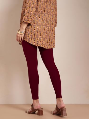 Image of TWIN BIRDS Women Viscose Ankle Leggings | Stretchable Kurti Wear Bottom
