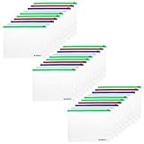 BCP 30pcs Clear Color Zip Up PVC A5 Paper Document File Bill Zipper Bag Pencil Pouch