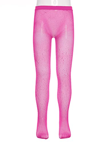 Kids Girls Fishnet Tights Rhinestone Glitter Mesh Hollow Out Pantyhose Footed Stockings Leggings3