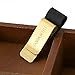 Personalized Customized Leather Pen Loop, Yoption 2 Pack Pencil Pen Holders with Metal Clip for Traveler Notebook (Gold)
