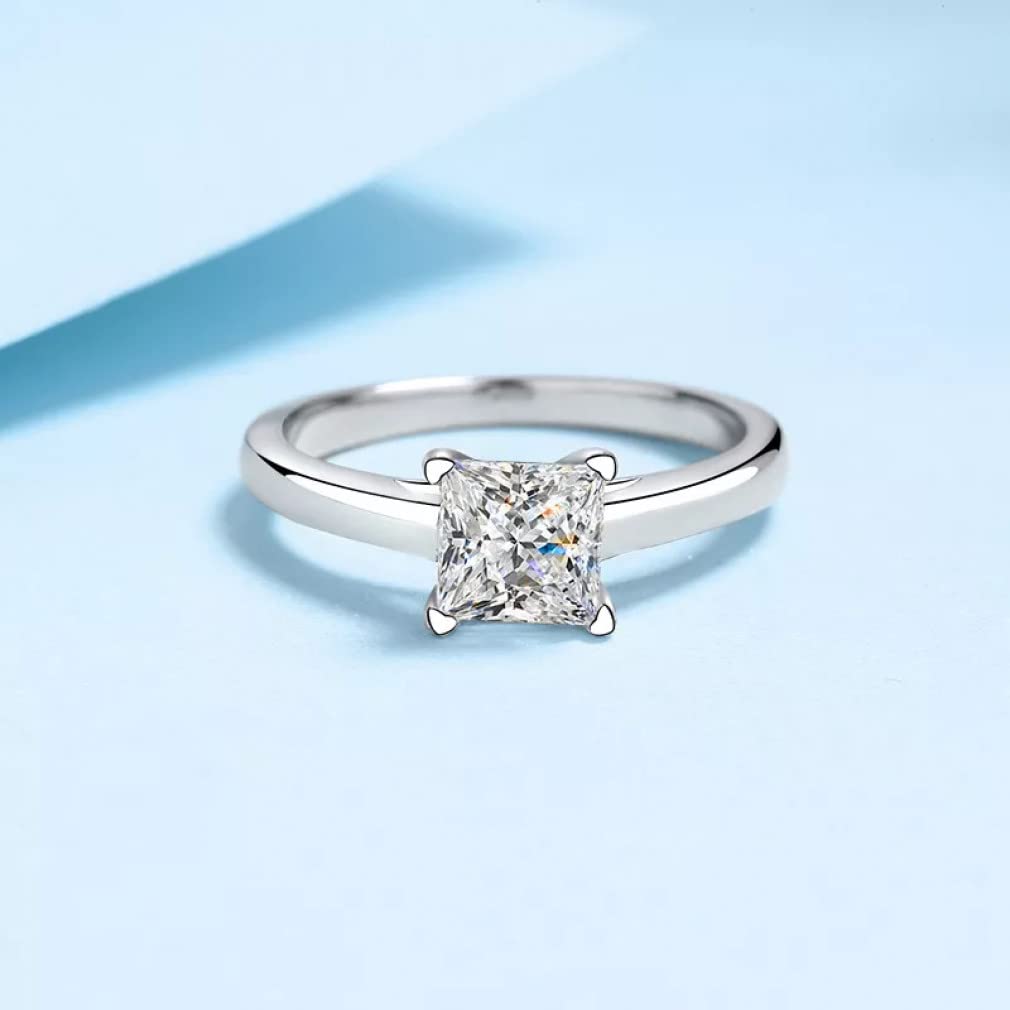 1/2 Karat D Color Square Moissanite Ring für Frauen S925 Silberschmuck Super Sparkle Wedding