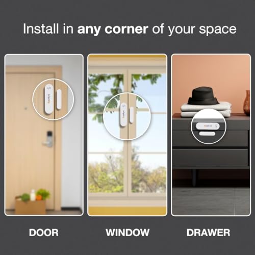 Image of Sekyo WiFi Smart Door Alarm Sensor with Siren | Wireless Magnetic Home Security System with Real-Time App Notifications | Easy Installation | Smart WiFi Connectivity for Door & Window (Pack of 1)