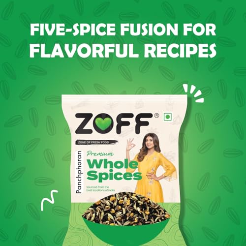 Image of Zoff Panchphoran Whole - Authentic 5-Spice Mix for Indian Cooking - Bold Flavour & Fresh Aroma | 500g Pack (Pack of 3)