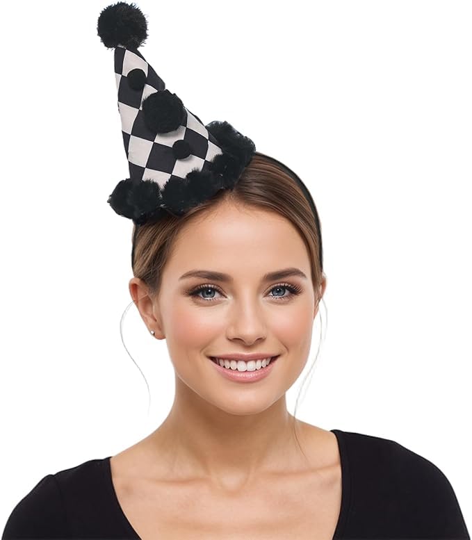 UniqKaliber Women Clown Headband,Jester Hat The Court Jester Costume Accessories for Halloween Cosplay Party — image 1