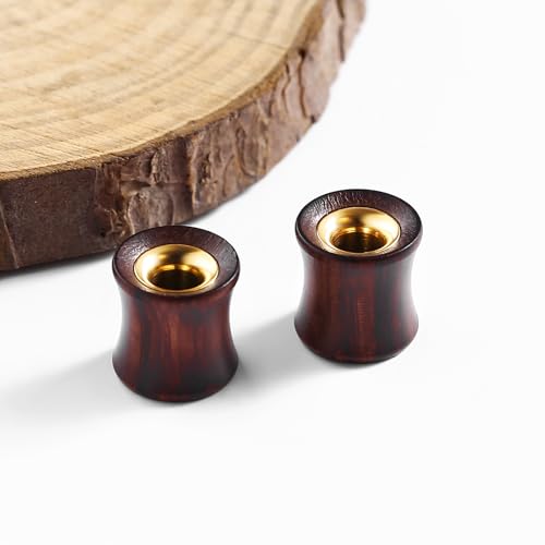 Ear Gauge Expander 00G-7/8 inch, 2PCS Stainless Steel Tunnels for Ears 8mm-22mm Hollow Bicolor Wooden Earrings for Women Body Piercings Jewelry4