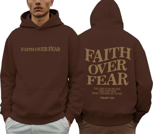 PANOZON Faith Over Fear Hoodie Christian Faith Religious God Tops