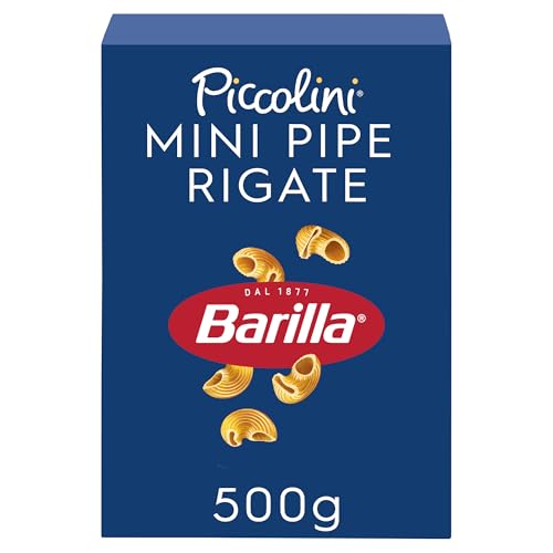 Barilla Pasta Mini Pipe Rigate Piccolini, Pasta Corta di Semola di Grano Duro, 500 gr