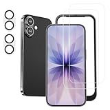 NIMASO ガラスフィルム (2枚) + カメラフィルム (2枚) iPhone17 用 強化ガラス 保護フィルム ガイド枠付き カメラ保護 レンズカバー 硬度9H 耐衝撃 指紋防止 高透過率 いPhone17（6.3インチ）対応 DSP25F1702