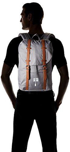 Image of Herschel Retreat Backpack, Grey /Tan Synthetic Leather, Mid-Volume 14.0L