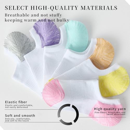 Image of Loucey 12-18 Packs No Show Socks Invisible Socks Men Women Cushioned Low Cut Ankle Sock for Running Gym Hiking (6-9 Pairs)
