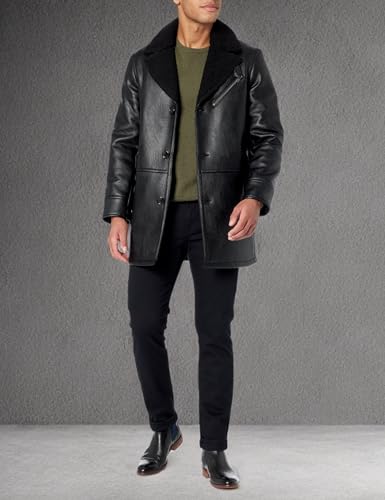 Image of Andrew Marc Men's Andrew Marc Men's Faux Leather Sherling Jacket