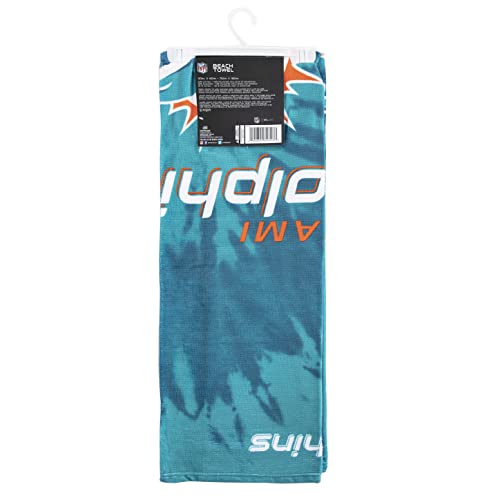Image of Northwest NFL Miami Dolphins Unisex-Adult Beach Towel, 30 inch x 60 inch, Psychedelic