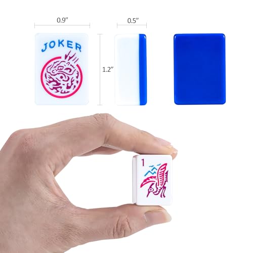 Juego de Mahjong Americano con 166 fichas y accesorios miniatura 2