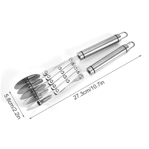 Ruiqas 5 Wheel Stainless Steel Pastry Pizza Cutter Dough Cutter Cookie Pastry Divider with Handle