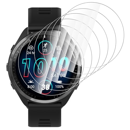 Hianjoo 6-Pack Tempered Glass Compatible with Garmin Forerunner 965 47mm Smartwatch Screen Protectors Compatible with Garmin Forerunner 965 47mm[Ultra-Clear] [Anti-scratch][2.5D Ultra-Thin]