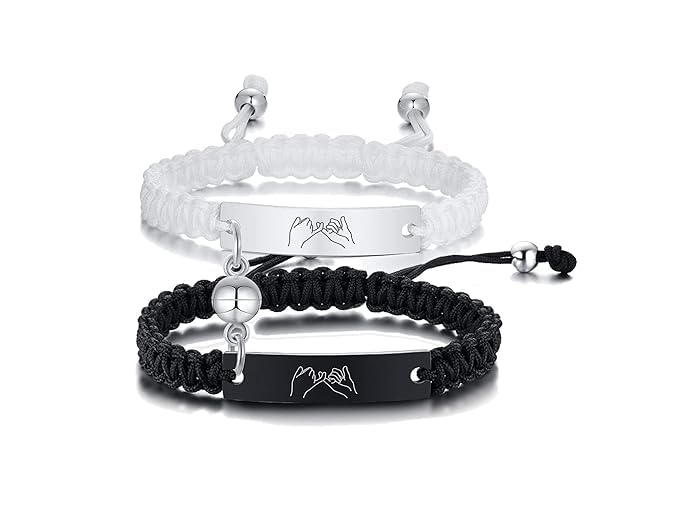TripleSix Couple Bracelets Custom Engraving Handmade Braided Rope Wrist Bangle for Men Women Friendship, Adjustable,Customized, Metal rope, no gemstone, (B0CQWSMHZS) Amazon Price History, Amazon Price Tracker