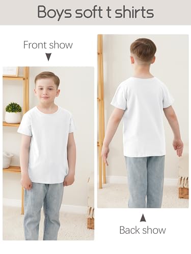 5 Pack Boys Shirts Short Sleeve Shirts for Boys Cotton T-Shirts Kids Toddler Tshirts Tees Clothes Summer Tops3