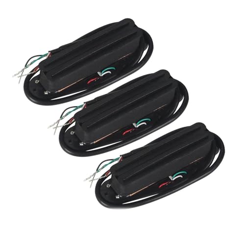 エレキギターのピックアップ 3 個ピックアップセットシングルコイルサイズのギターレールハムバッカーピックアップレールセラミック ST エレキギター部品(Full Black Set)