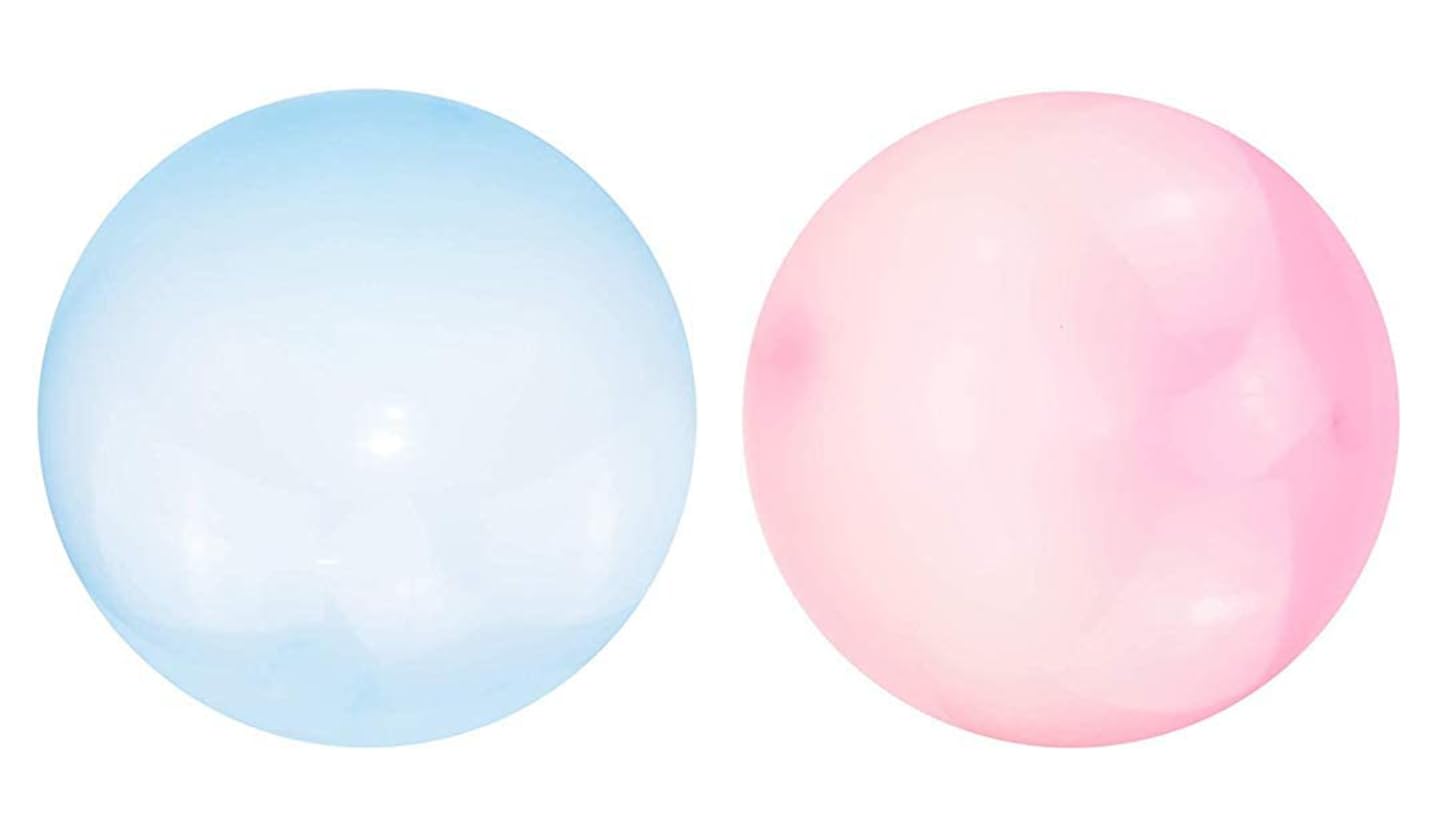 2 Pack Inflatable Jelly Bubble Ball for Adults Inflatable Water Ball Beach Garden Ball Soft Rubber Ball Outdoor Party,27inch