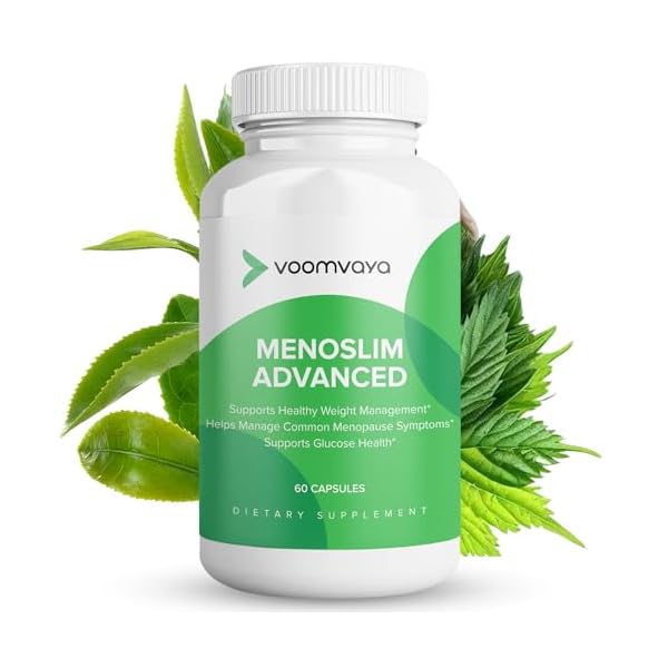 VoomVaya MenoSlim Advanced Menopause Weight Loss for Women – Menopause & Perimenopause Supplements for Women – Estrogen Supplement & Menopause Relief for Hot Flashes, Bloating, Energy – 60 Capsules