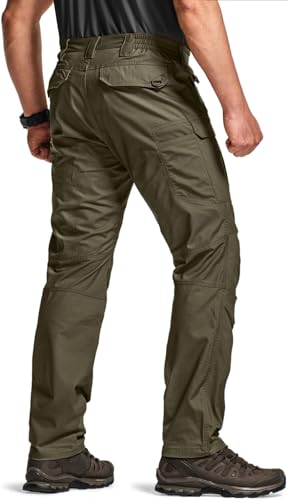 Image of CQR Men's Flex Stretch Tactical Pants, Water Resistant Ripstop Cargo Pants, Lightweight EDC Outdoor Work Hiking Pants