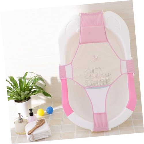 Bébé glisse dans la baignoire ? Choisissez ce support de bain réglable rose sécurisé