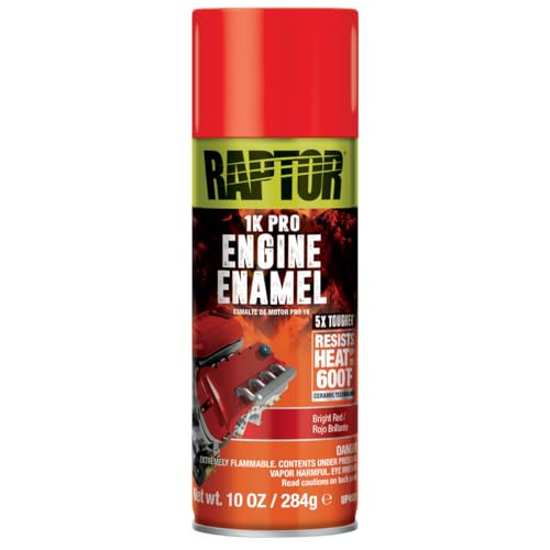RAPTOR Engine Enamel Primer Spray Professional Grade Superior Adhesion For High Heat Bright Red 10 oz