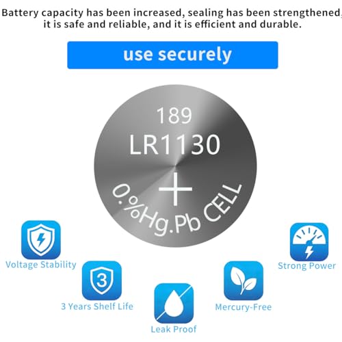 Batería botón LR1130 1.5V alcalina 20 unidades miniatura 3