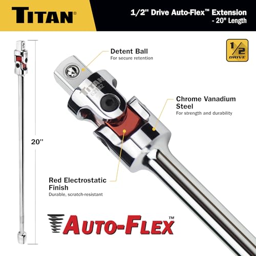 Image of Titan 62182 1 /2-Inch x 20-Inch Auto Flex Universal Joint Extension Adapter