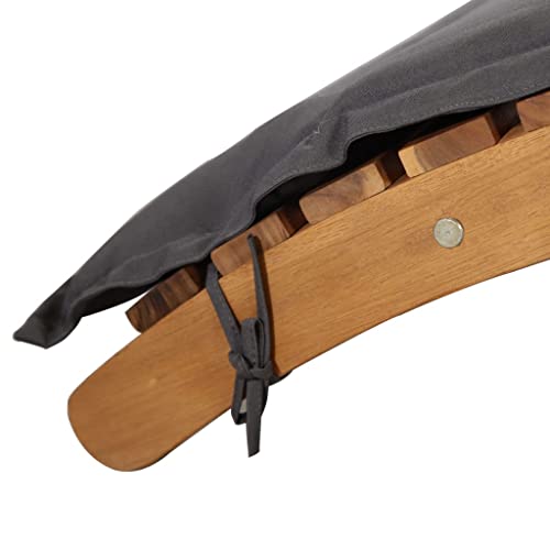 Chaise Lounge,Foldable Patio Sun Chair,Portable Adjustable Lounger For Outside Camping Sunbathing Beach, Sun Lounger With Cushion Solid Acacia Wood Dark Gray #TOP7