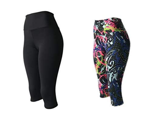 Kit 2 Corsario Suplex Estampada Ou Lisa Academia Ginastica (PRETO-22A, GG)