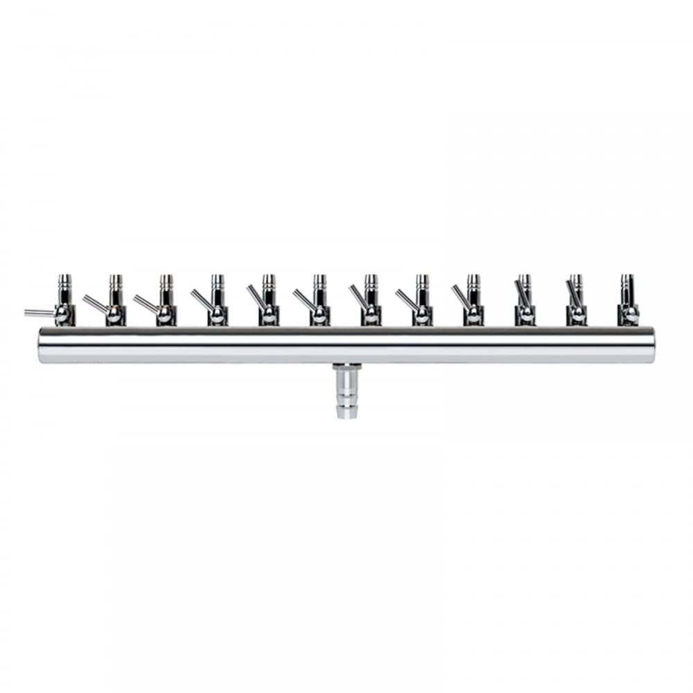 DONGKER Aquarium Luftverteiler, 8/10 /12 Wege Air Flow Splitter Chromverteiler, Aquarium Luftstromregelhebel Ventilverteiler für Aquarien