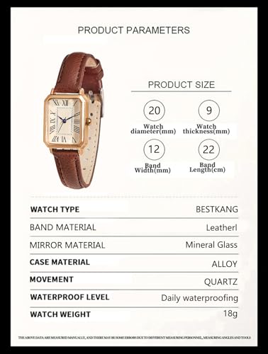 BESTKANG Vintage Rectangle Leather Watch