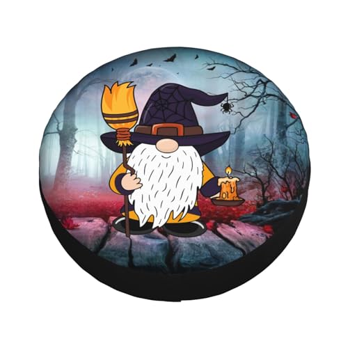 Image of Halloween Gnome Spare Tire Cover Weatherproof Universal Halloween Decorations Wheel Protectors Wheel Covers for Rv Camper Travel Trailer SUV Truck 17 Inch