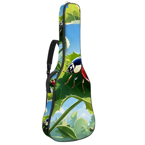 Étui pour guitare acoustique 101,6 cm imperméable à motif coccinelle multicolore