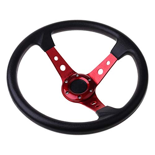 Volante Desplazado MODIFICACIÓN DEL COCHE VIETARIO DEPORTIVO Universal 14 pulgadas / 35 0MM PVC Ruedas de dirección de cuero auto racing Volante Deportivo (Color : B)