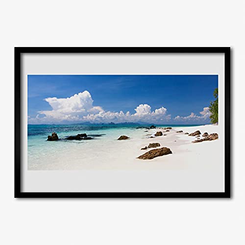 Cadre en mdf et image photo paysage de mer de plage affiche encadrée