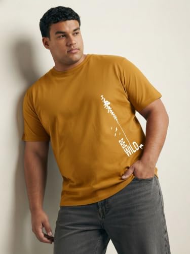 Image of Toodlegram - 100% Pure Cotton Plus Size T Shirt for Men- Regular Fit - Half Sleeve Roundneck Stylish Tshirt - Graphic Printed Be Wild (Size - 2XL to 10XL)