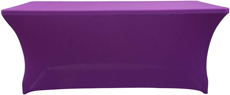 Rectangular Assembly Stretch Tablecloth Long bar Tablecloth Hotel Event Party Wedding Decoration Purple 183x74x76cm