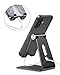 OMOTON Adjustable Cell Phone Stand, C2 Aluminum Desktop Phone Holder Dock Compatible with iPhone 15 14 13 Xs XR 8 Plus 7 6, Samsung Galaxy, Google Pixel, Android Phones, Black