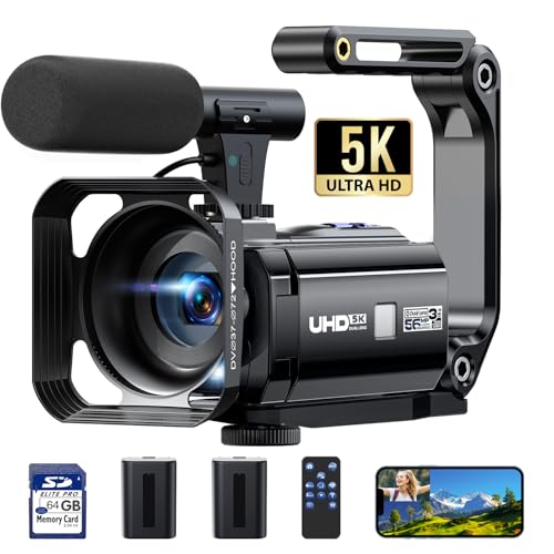 FIREFOTO 5K Videocamera 56MP Camcorder Doppio Obiettivo 16X WiFi IR
