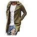 Uomini Primavera Uomini Giacca Mid-long Slim Plus Size Windbreaker Uomo Casual Cappotto Tinta unita Verde militare L